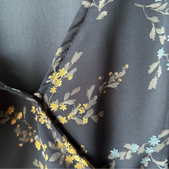 Neesees Dresses The Karlee Orange Creek Modest Maxi Chiffon Navy Floral Dress S - Picture 5 of 12